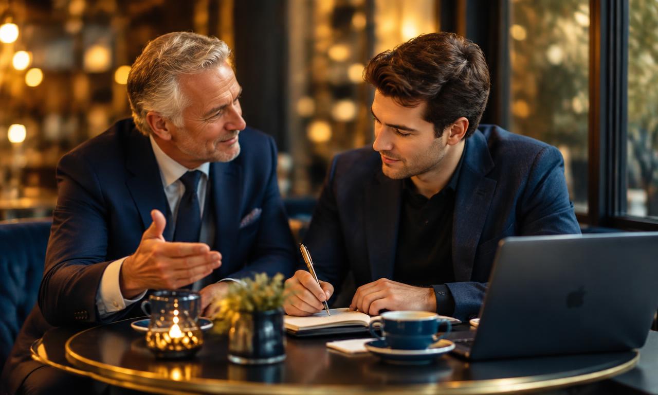 An experienced business owner mentoring a younger entrepreneur