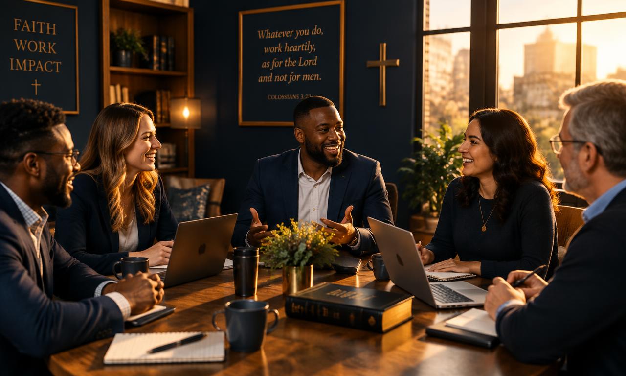 Members of Pass It On gathered around a table